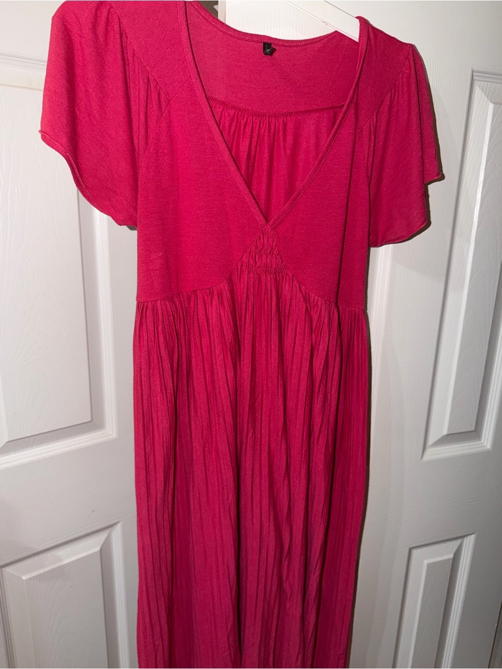 Women's Hot Pink Mini Dress with Adjustable Tie at the Waist